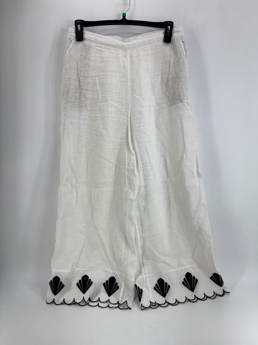 Calypso White Linen w/ Hem Embroidery