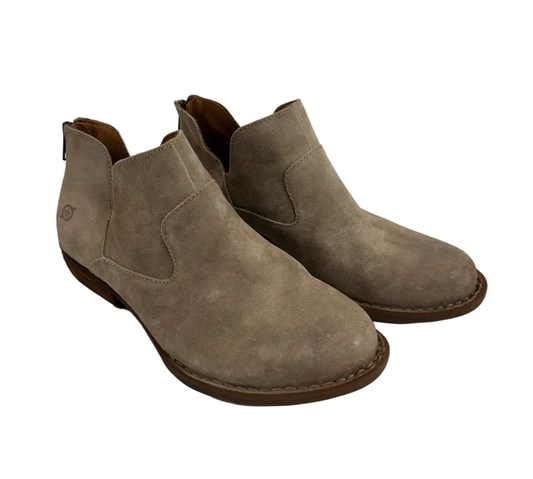 Børn Kerri Ankle Bootie Distressed Taupe Suede Size 7
