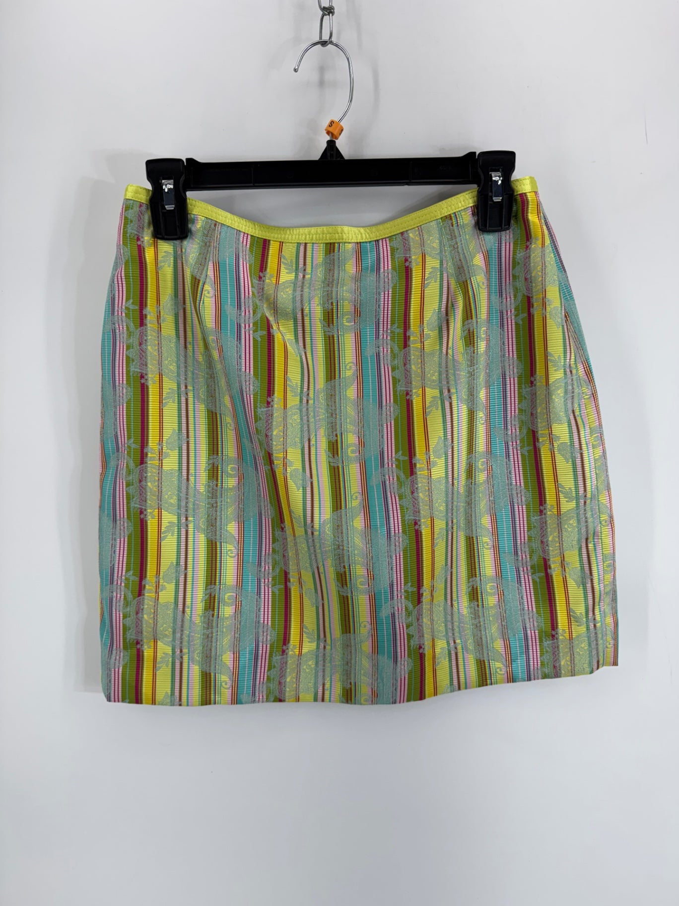 Cynthia Steffe Green Striped Paisley Skirt