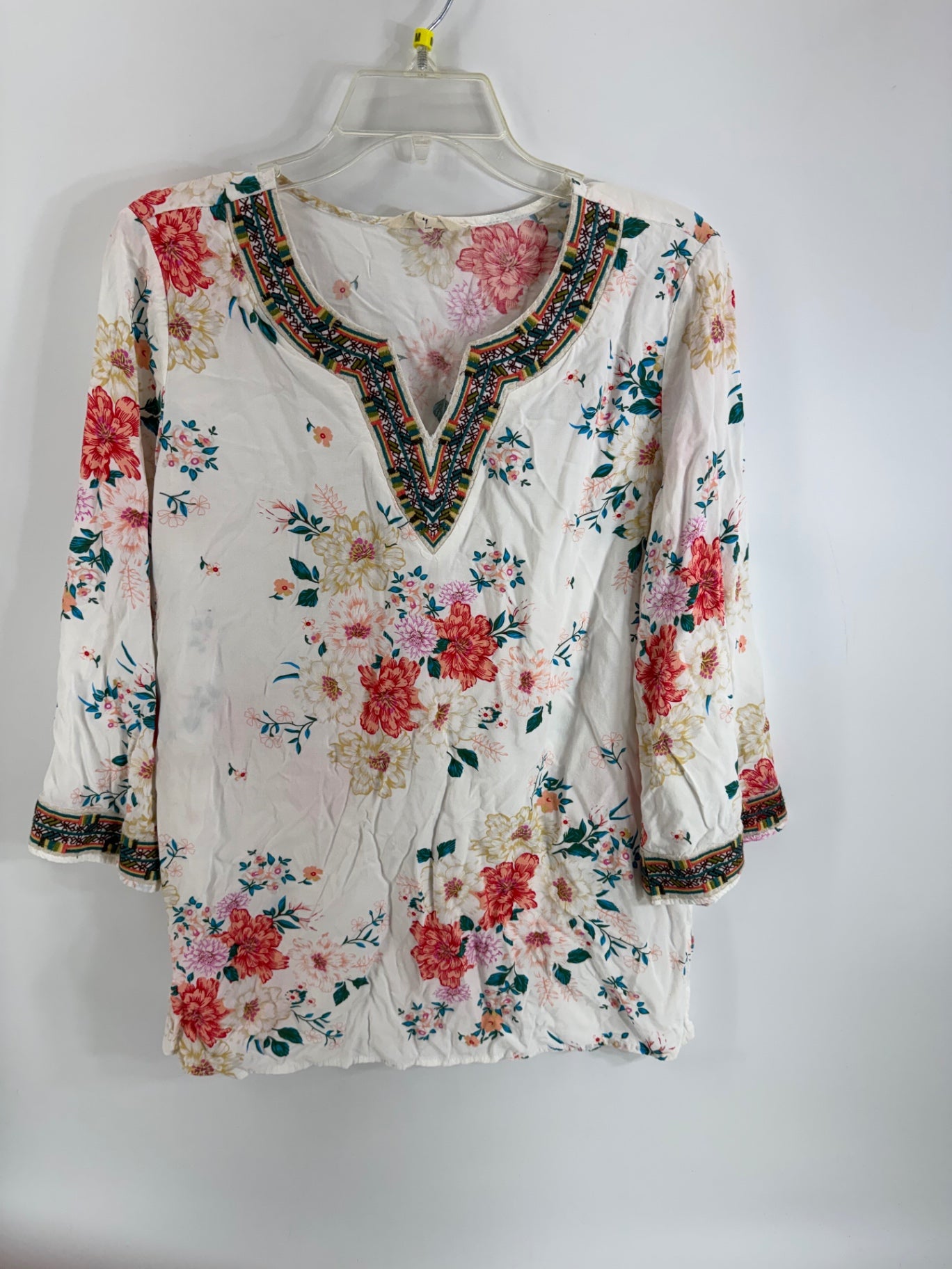 Linda Anderson White Floral Top