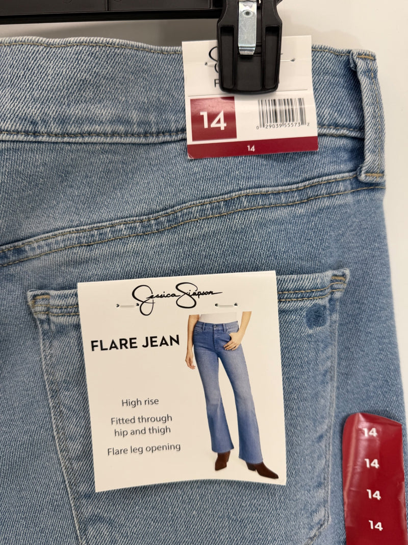 Jessica Simpson Flare Jean Size 14 Light Wash Denim