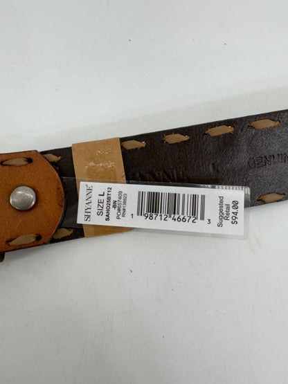Shyanne Leather Belt w/ Metal Buckle and Stone Sz LG