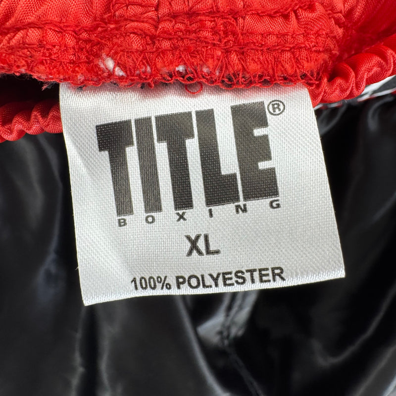 Title Boxing Black/Red Satin Boxing Shorts Size XL