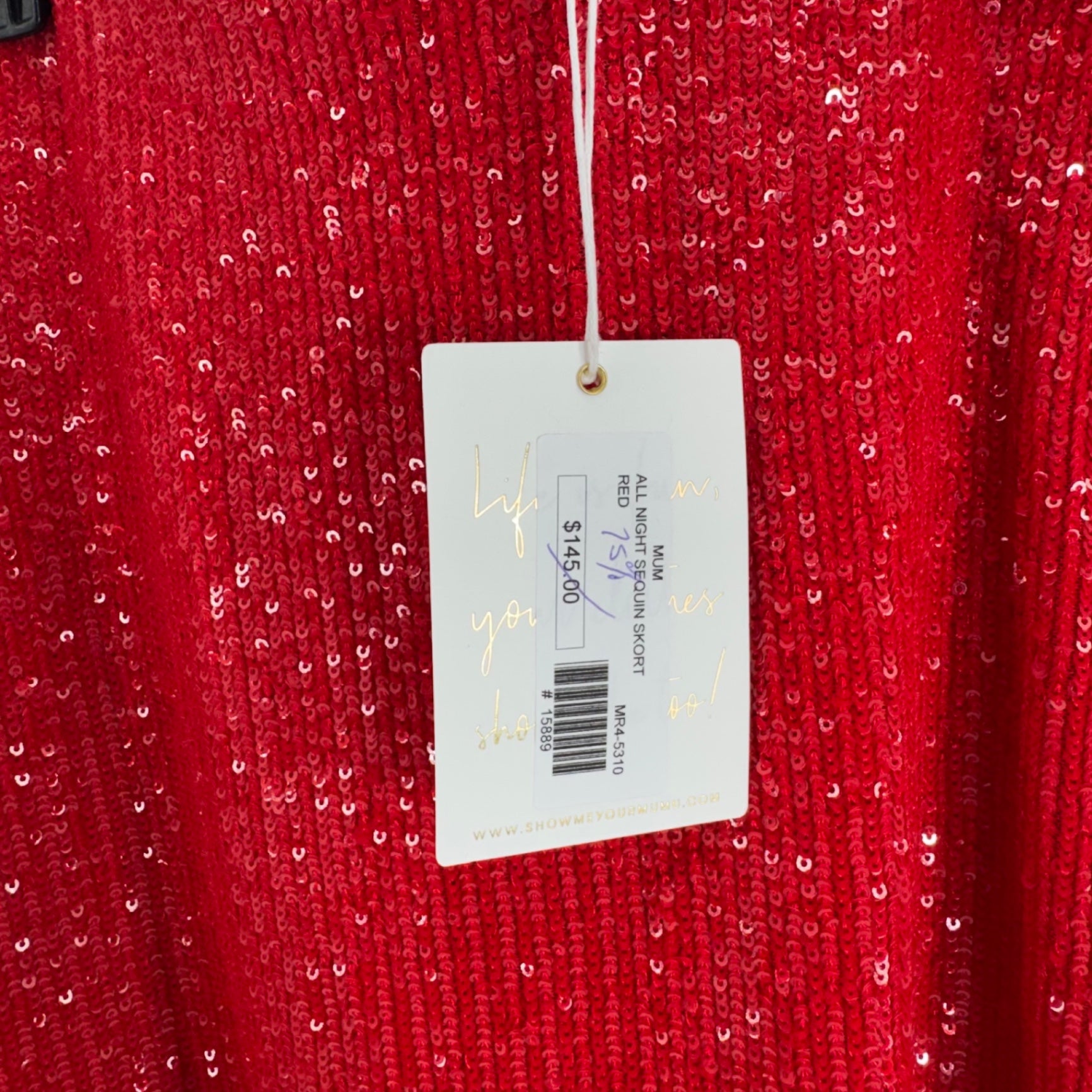 Show Me Your Mumu Red Sequins Skort NWT Size SM