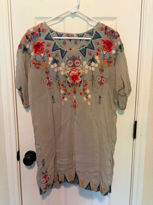 Johnny Was Embroidery Floral Womens Shirt Tunic