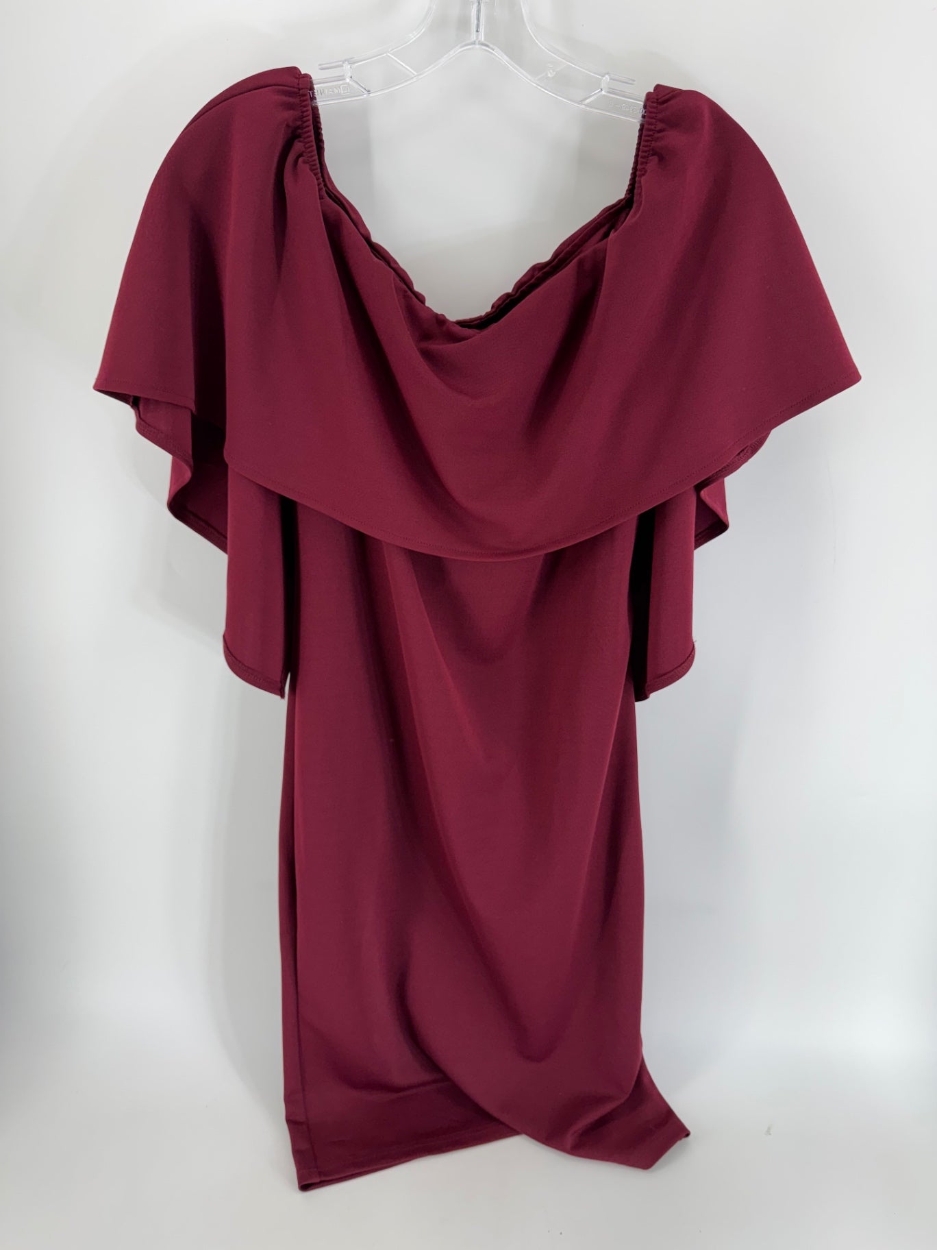 Grace Karen Maroon Shawl Sleeve Dress