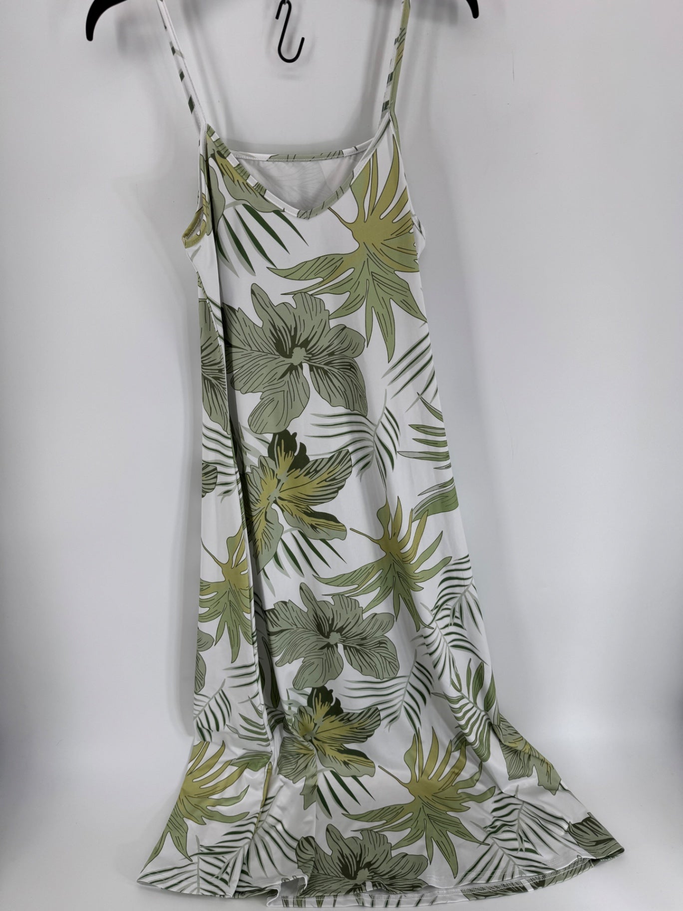 Shein White/Green Floral Dress