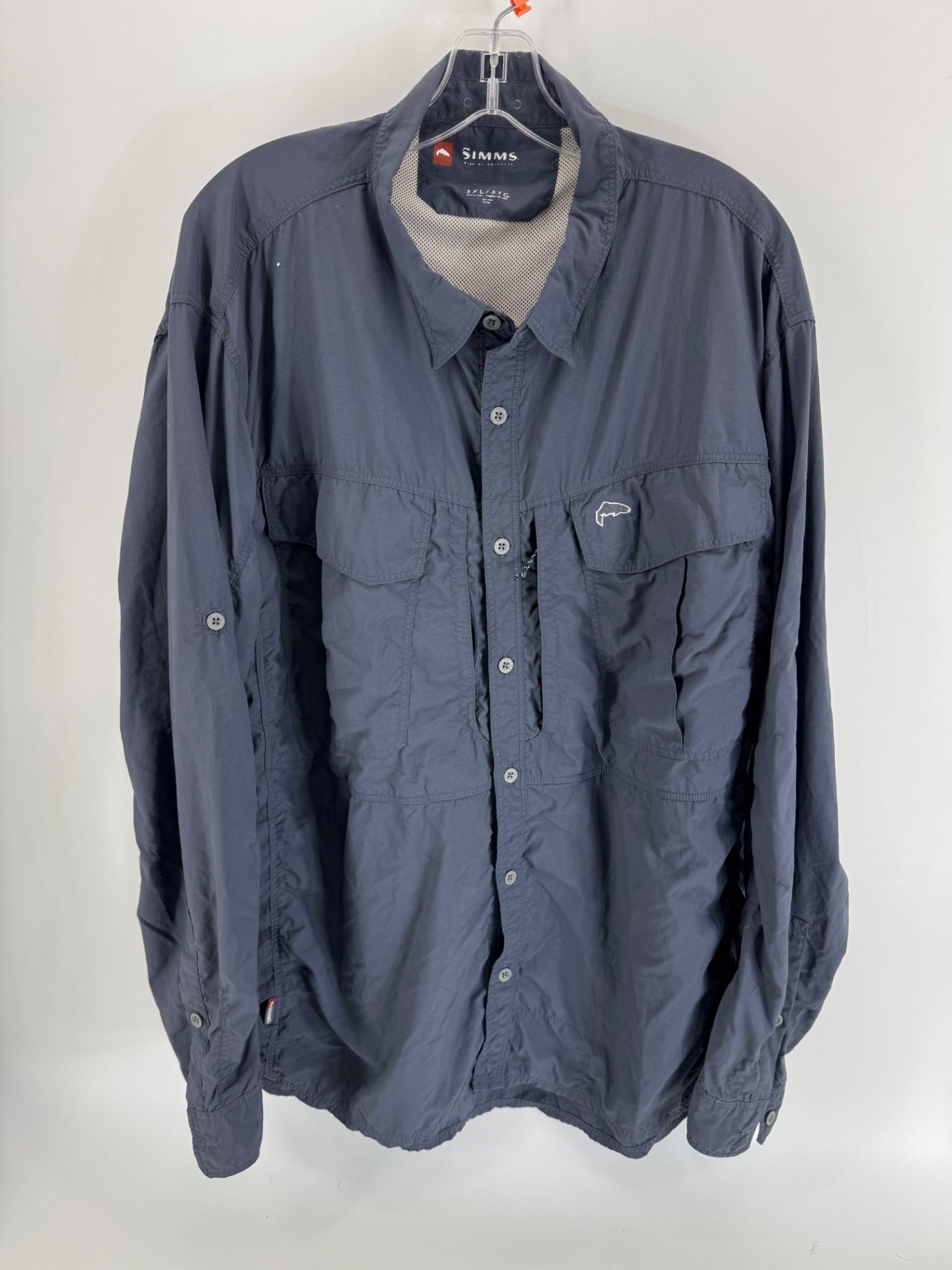 Simms Navy Fishing LS Button Up