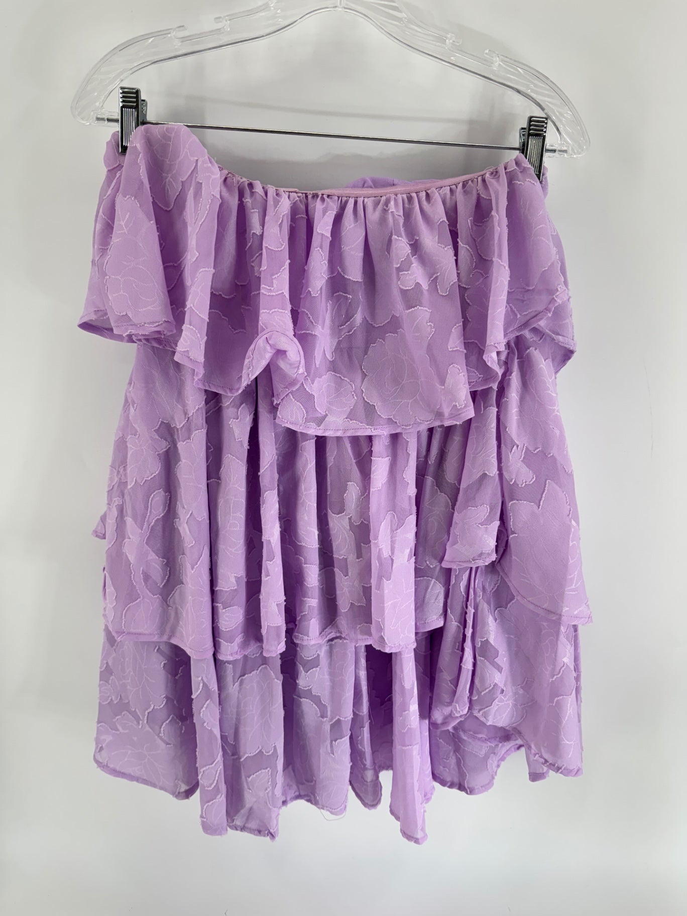 1506 Lilac Layered Strapless Dress