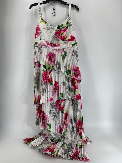 Abercrombie White Floral Layered Pleat Dress