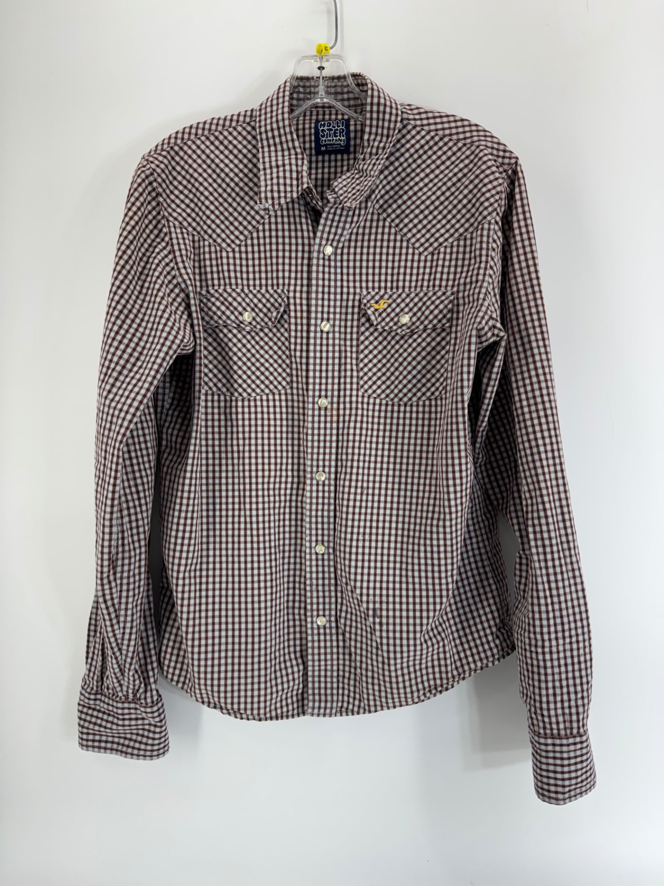 Hollister Company Brown Checkered Button Up