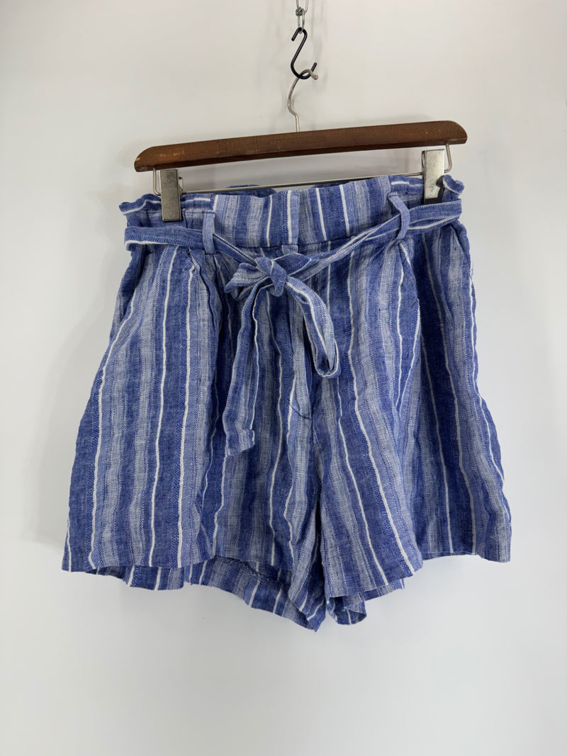H&M Blue Linen Striped Shorts