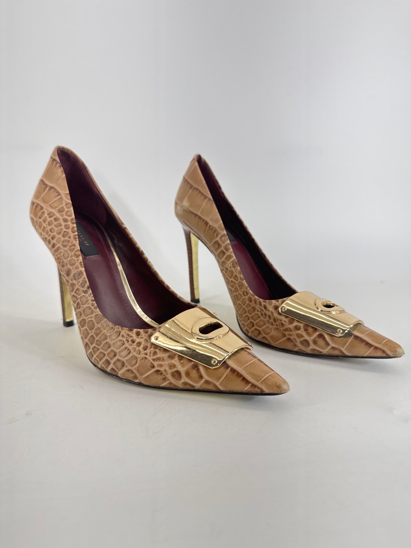 COACH Animal Print Embossed Heels Size 9