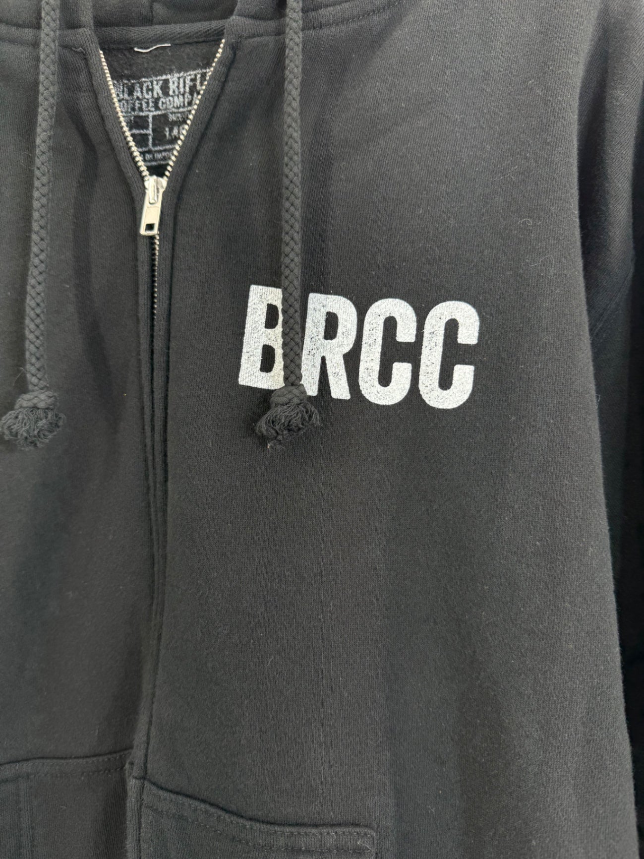 Black Rifle Coffee Company Classic Logo Full Zip Hoodie Size Lg
