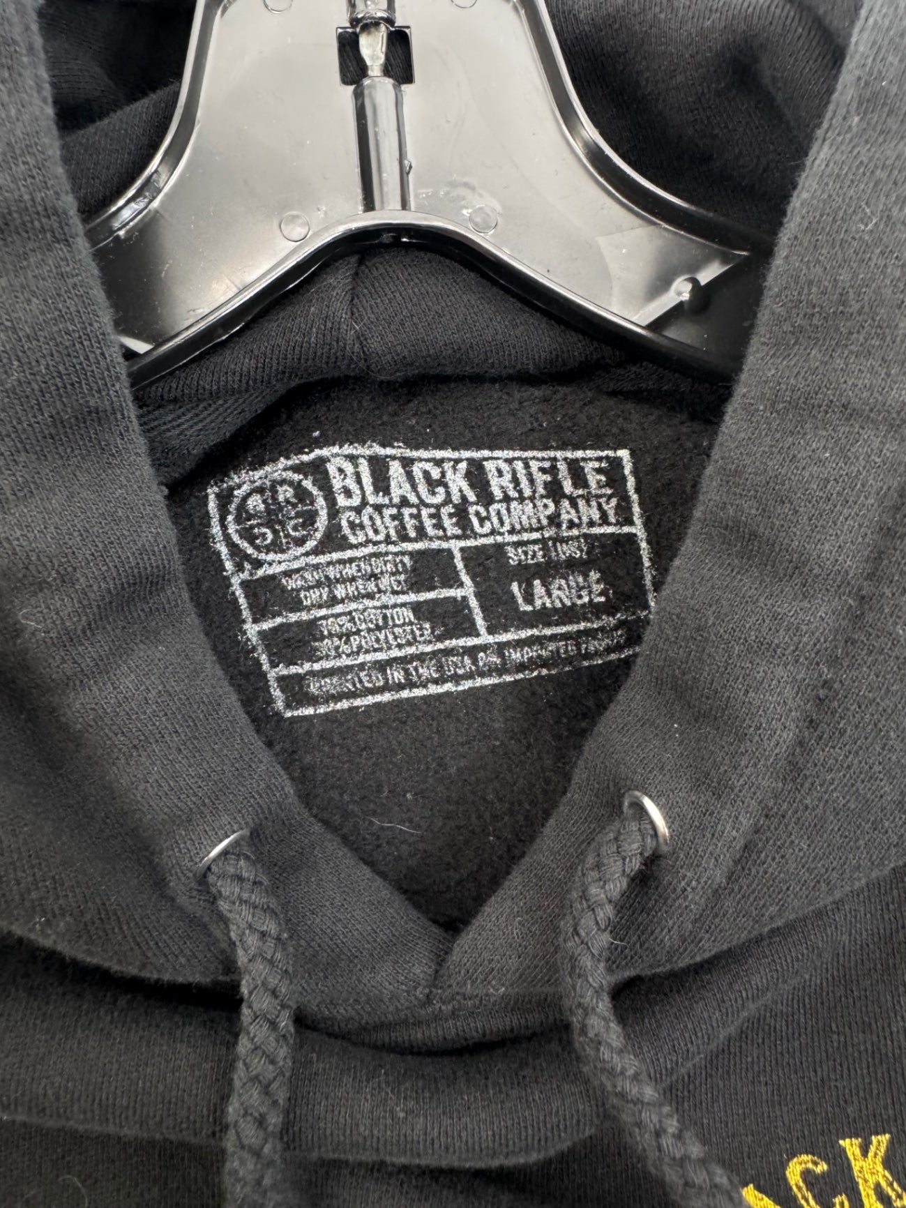 Black Rifle Coffee Co. Black Tactisquatch Pullover Hoodie Size Lg