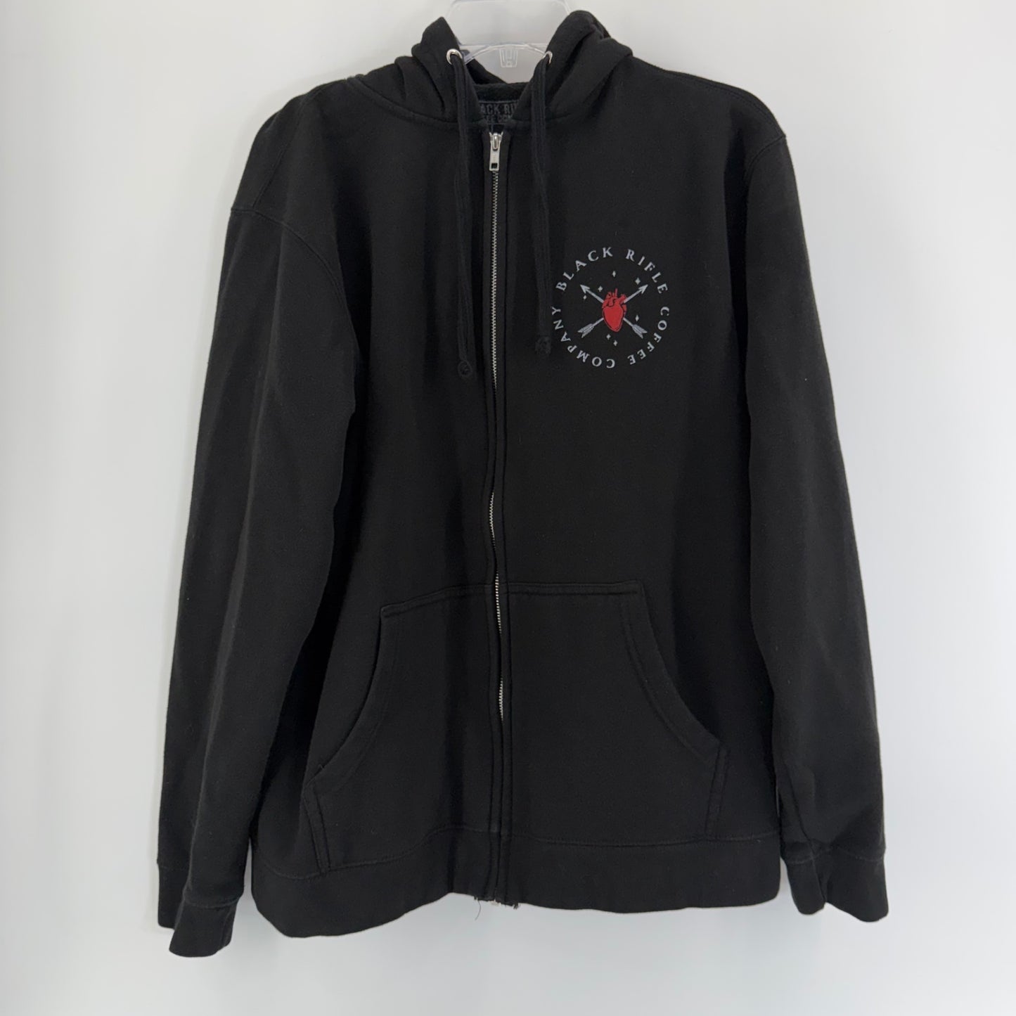Black Rifle Coffee Skeleton Gun Zip Up Hoodie Sz Lg