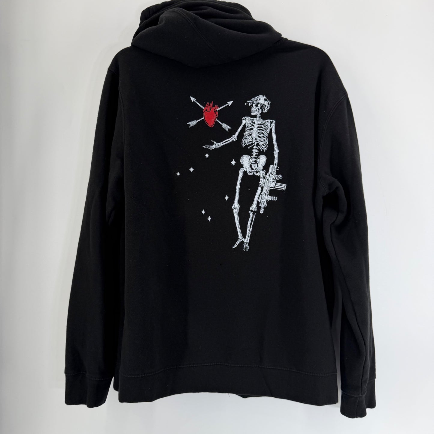 Black Rifle Coffee Skeleton Gun Zip Up Hoodie Sz Lg