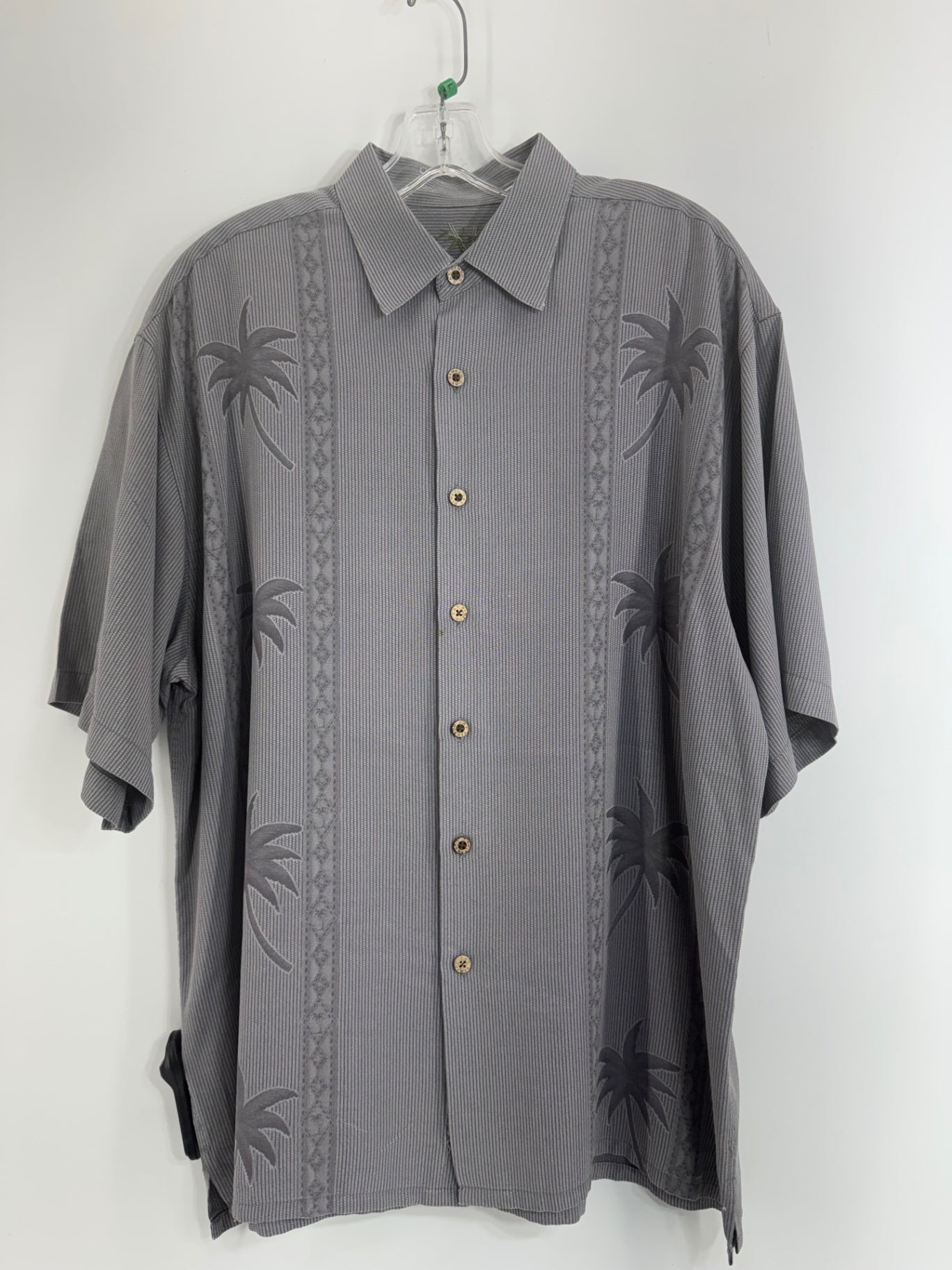 Bamboo Cay Grey Tropical Men’s Button Up