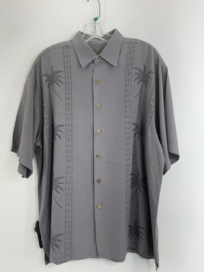 Bamboo Cay Grey Tropical Men’s Button Up