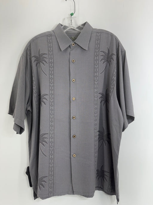 Bamboo Cay Grey Tropical Men’s Button Up