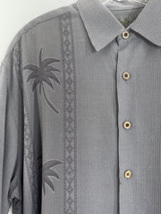 Bamboo Cay Grey Tropical Men’s Button Up