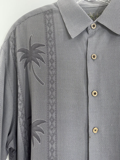 Bamboo Cay Grey Tropical Men’s Button Up