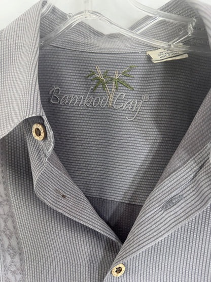 Bamboo Cay Grey Tropical Men’s Button Up