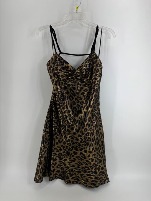 Le Lis Gold Leopard Print Dress