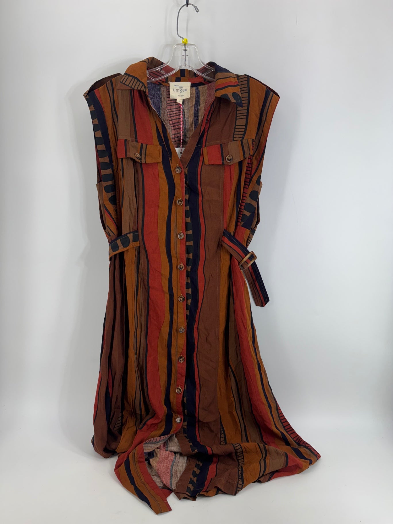 Umgee Multicolor Button Up Long Dress