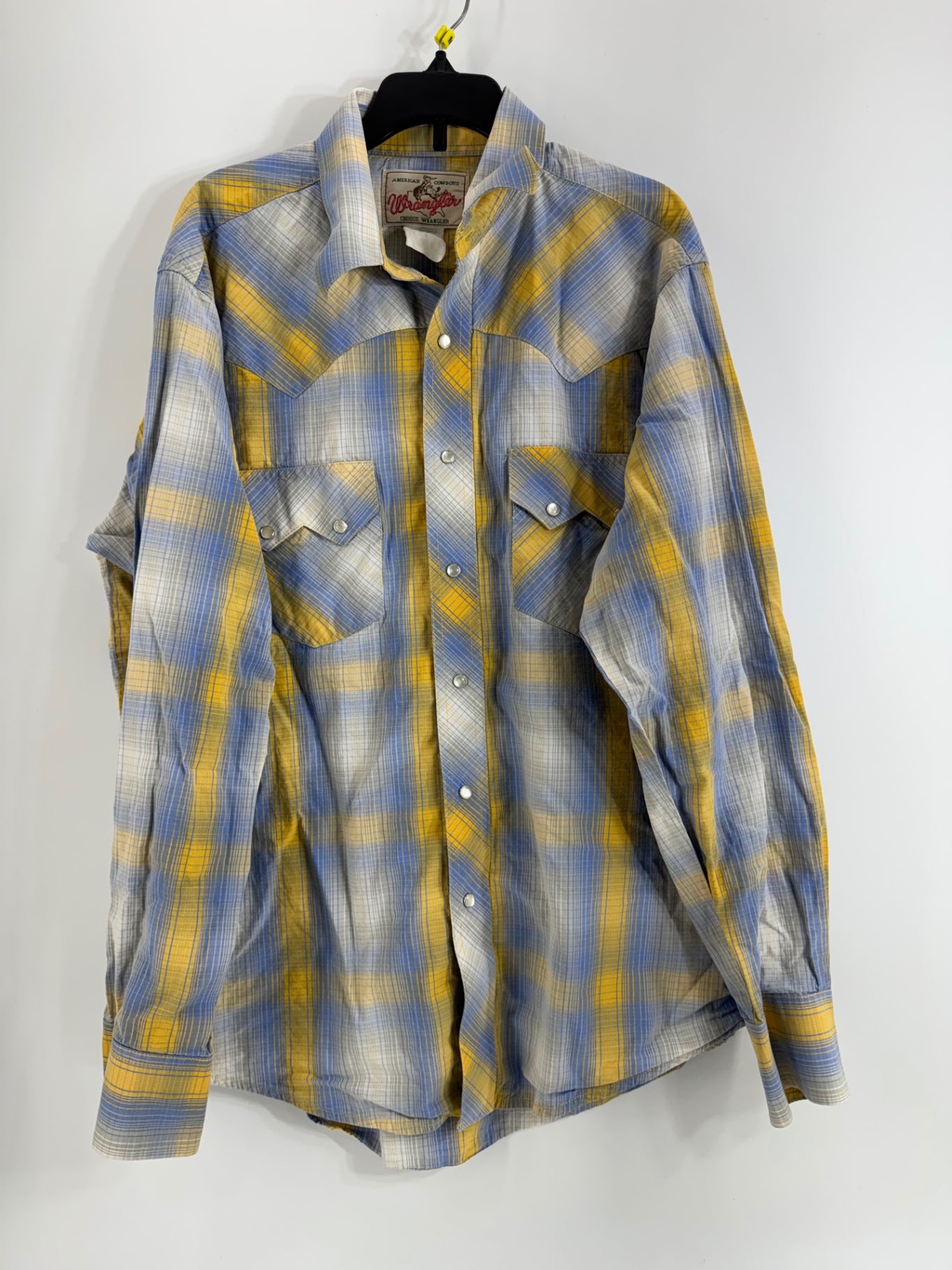 Wrangler Blue/Yellow LS Button Up