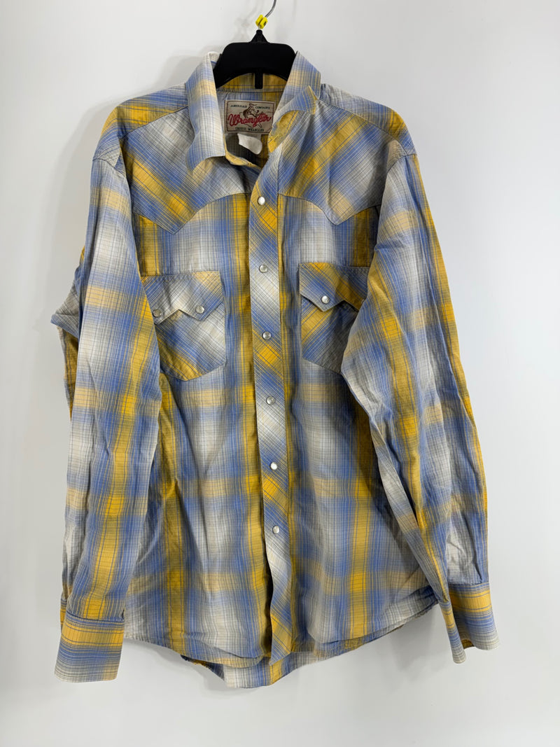 Wrangler Blue/Yellow LS Button Up
