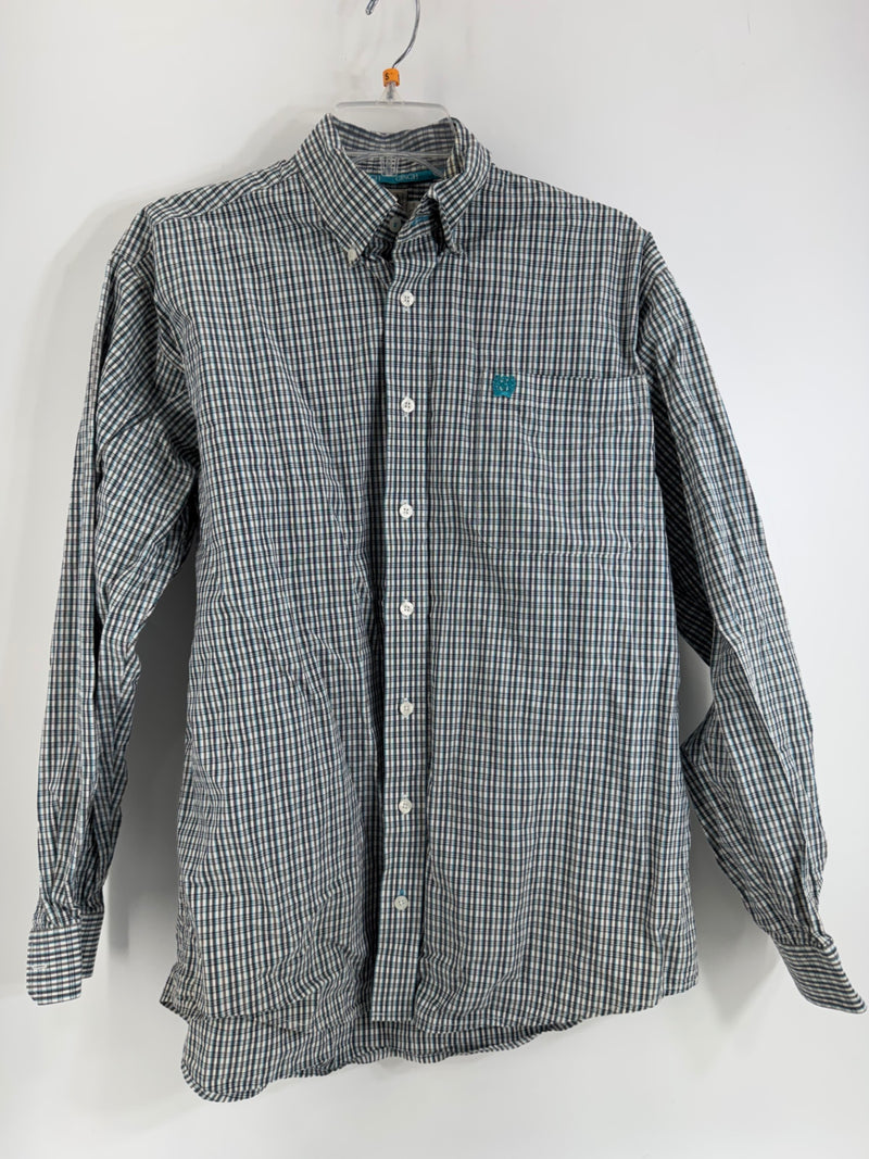Cinch Blue/White Plaid Button Up