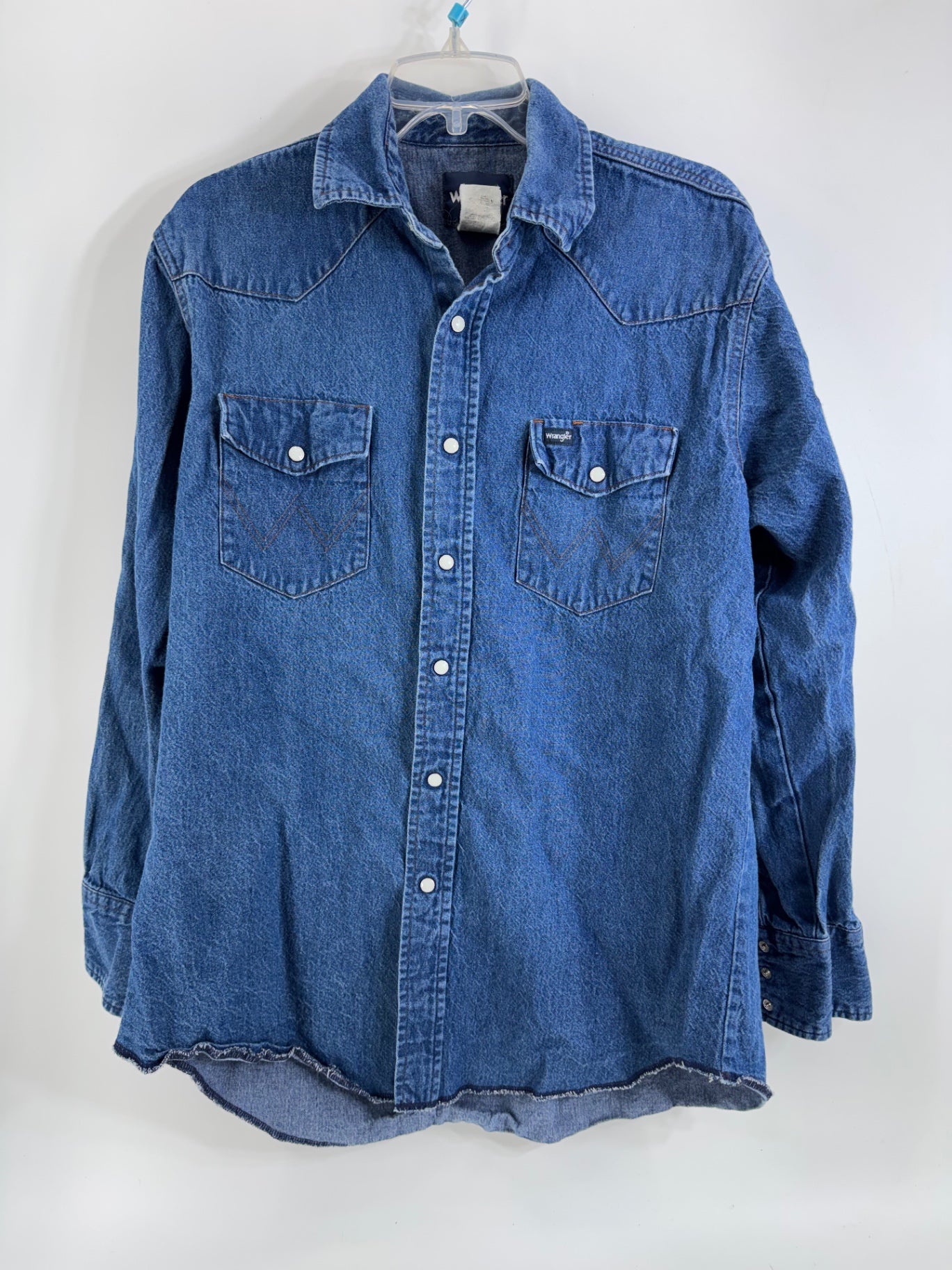 Wrangler Blue Long Sleeve Button Up