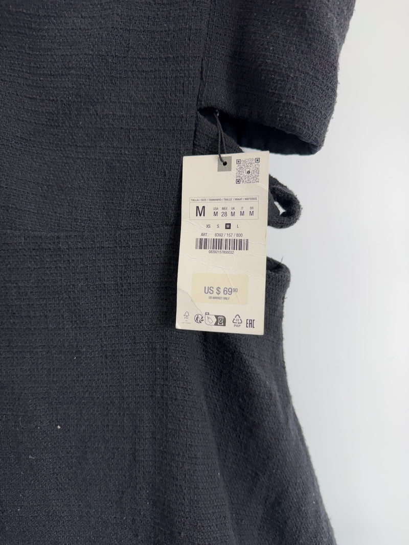 Zara Black Cutout Spaghetti Strap Dress