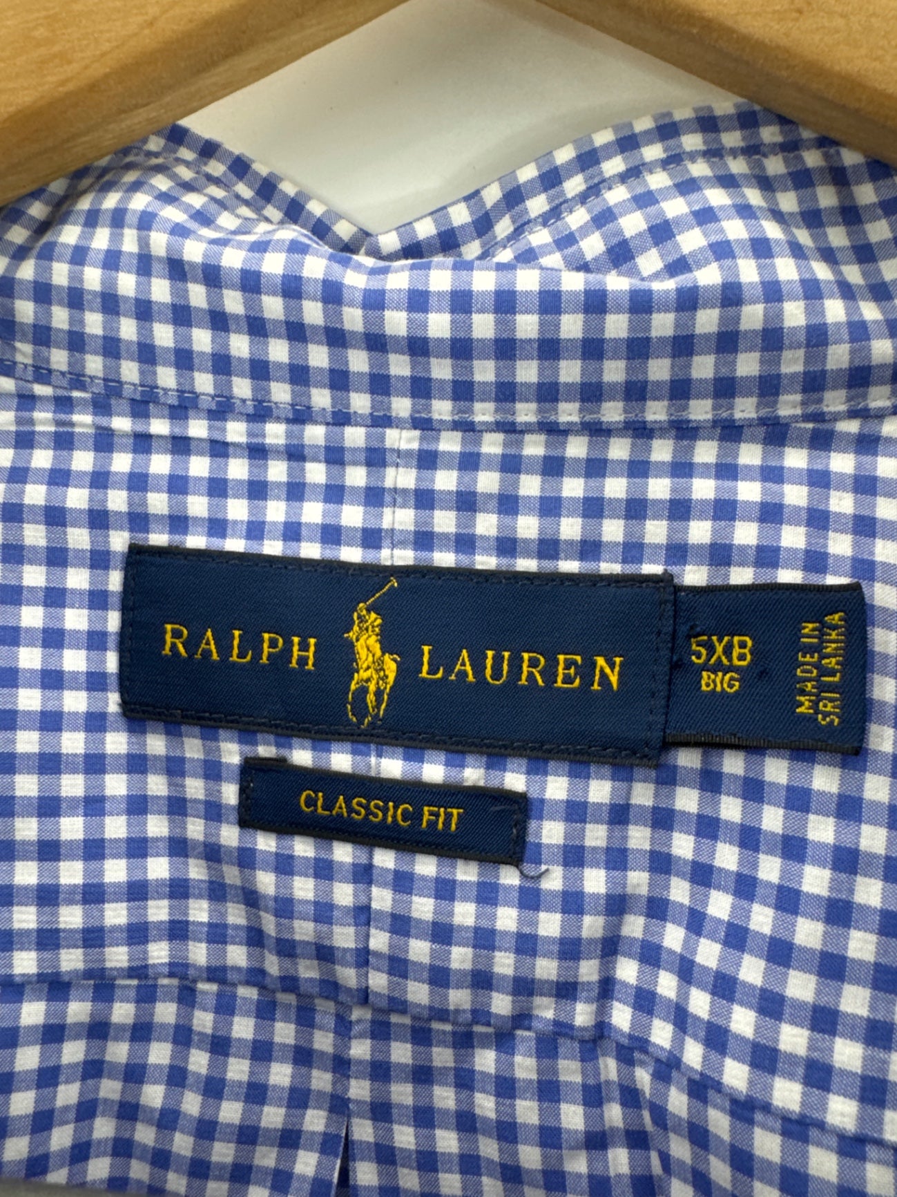 Ralph Lauren Blue/White Gingham Button Down