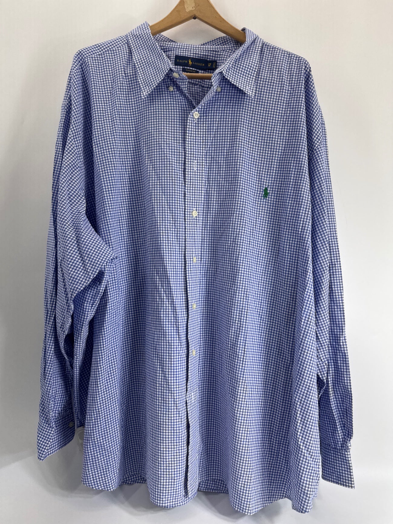 Ralph Lauren Blue/White Gingham Button Down