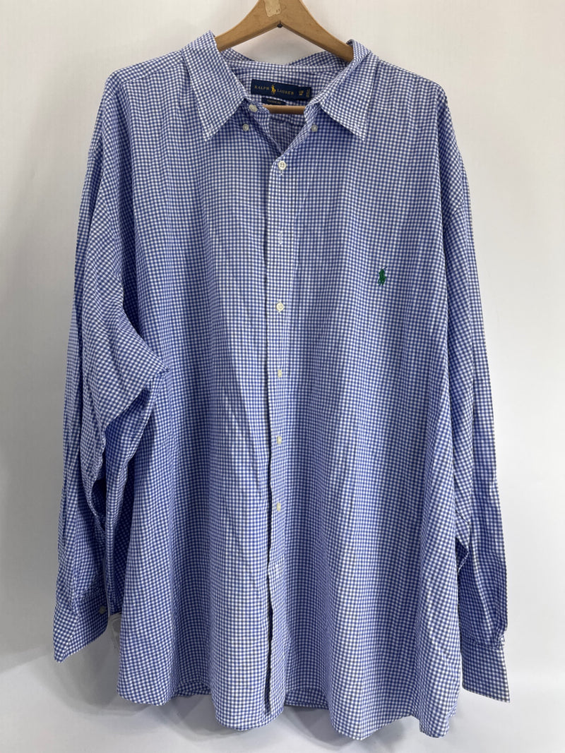 Ralph Lauren Blue/White Gingham Button Down