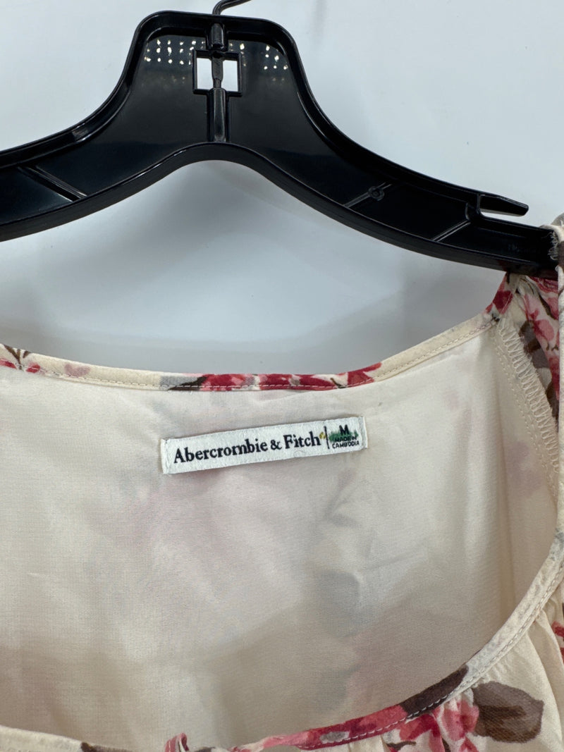 Abercrombie & Fitch Babydoll Floral Beige Dress