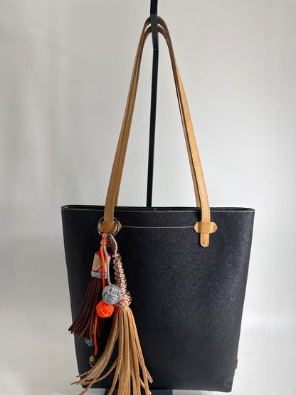 Consuela Black Canvas Tote Bag