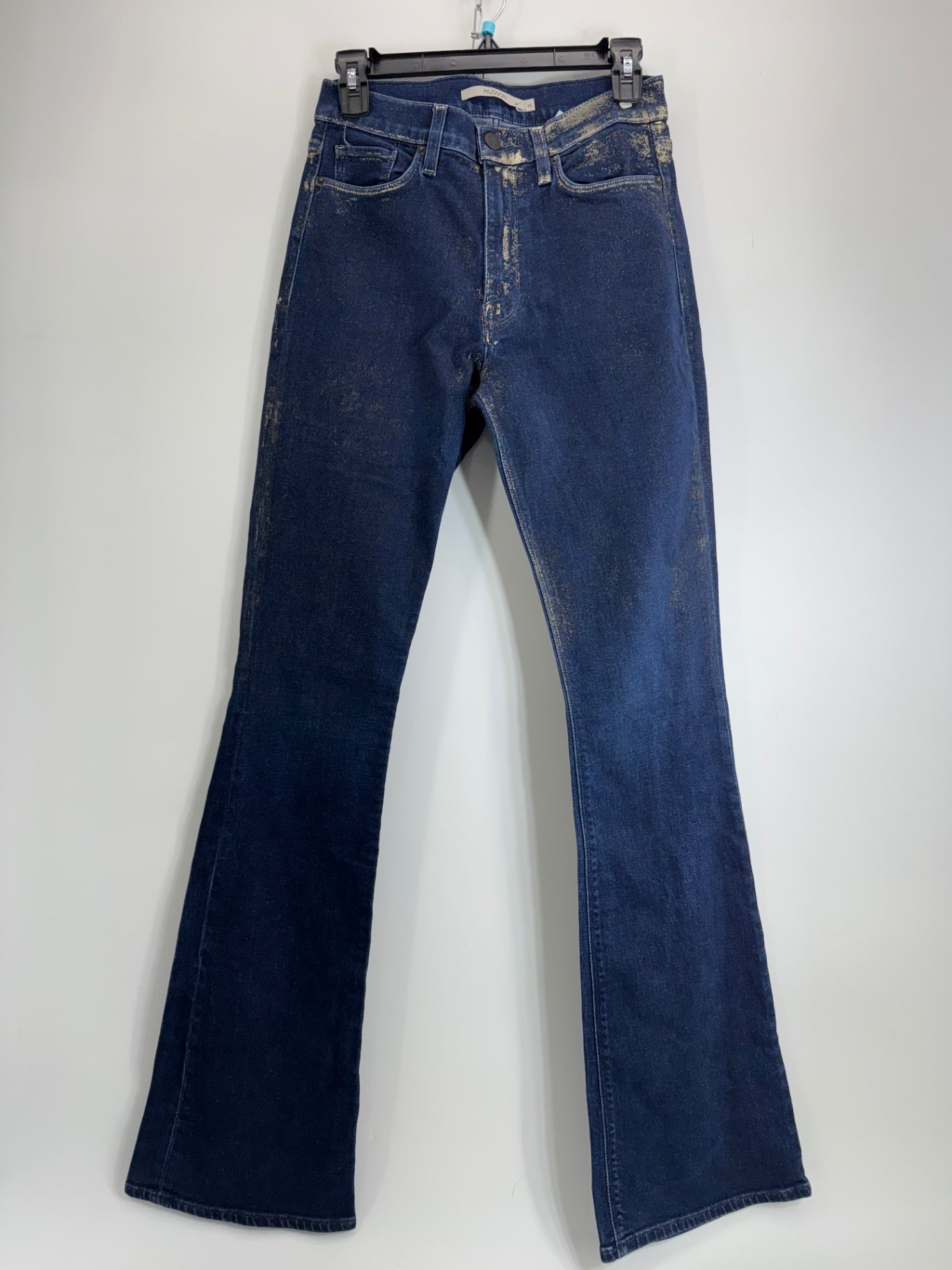 Hudson High Waisted Gold Flecked Boot Cut Jeans