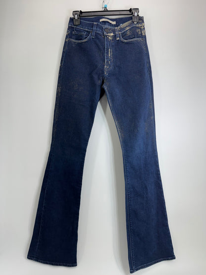 Hudson High Waisted Gold Flecked Boot Cut Jeans