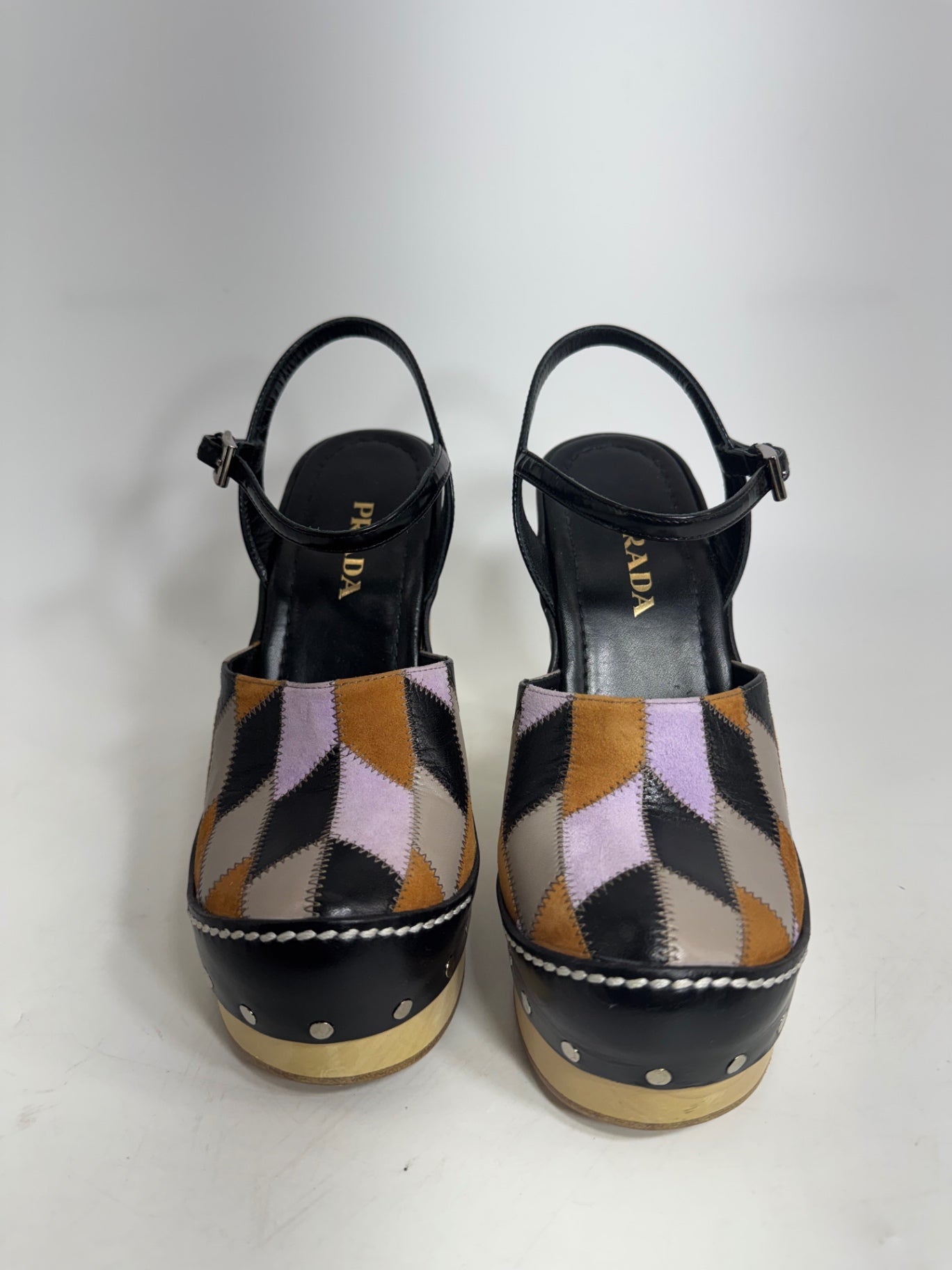 Prada Patchwork Platform Heels