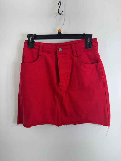 John Galt Red Denim Skirt