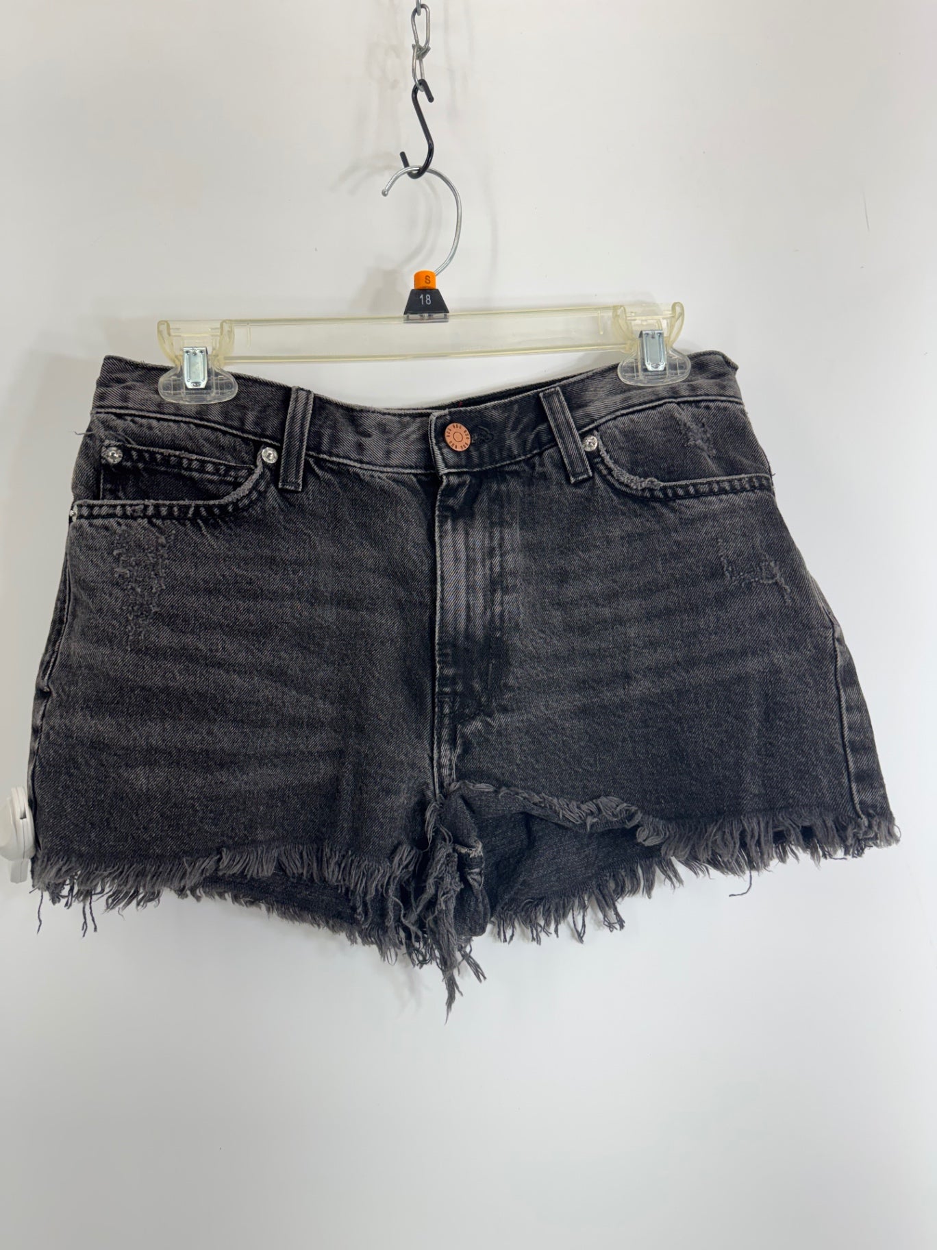 BDG Black Denim Ripped Shorts