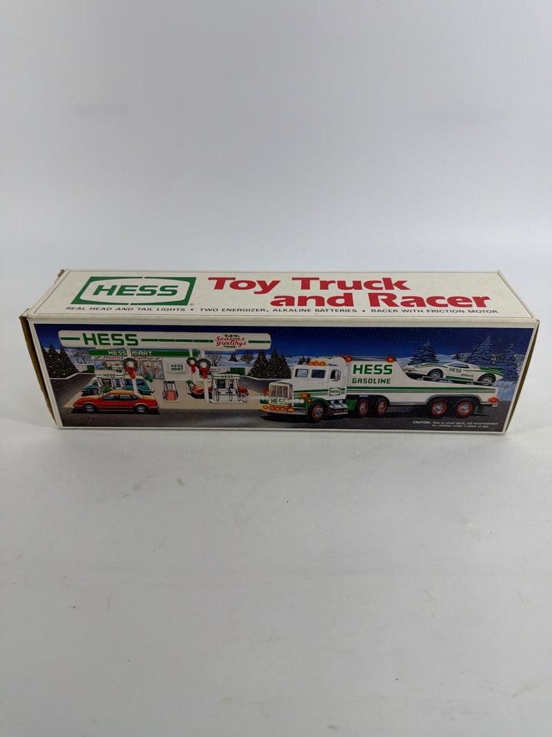 Hess toy, truck, and racer