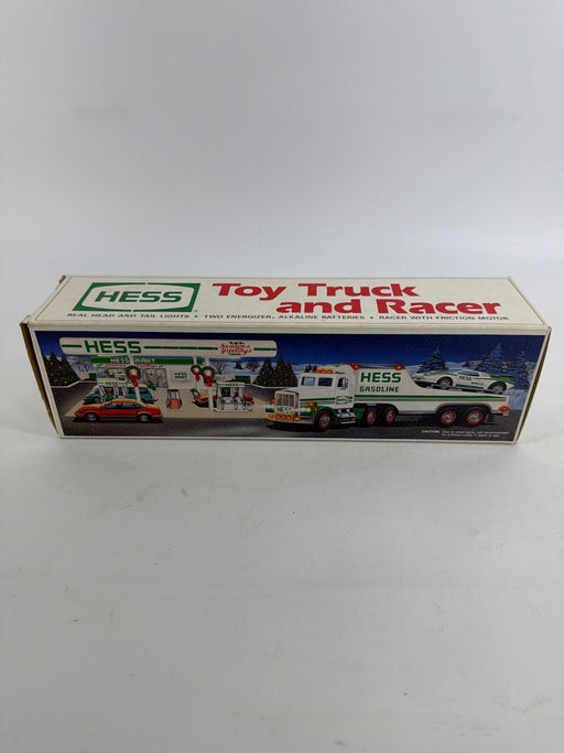 Hess toy, truck, and racer