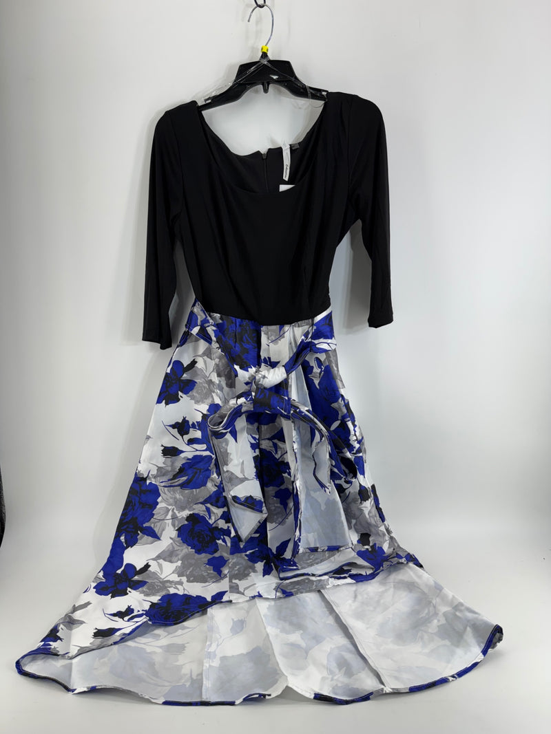 NY Collection Black/Blue Asymmetric Hem Dress