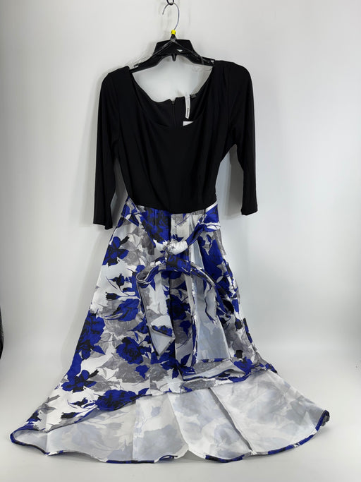 NY Collection Black/Blue Asymmetric Hem Dress