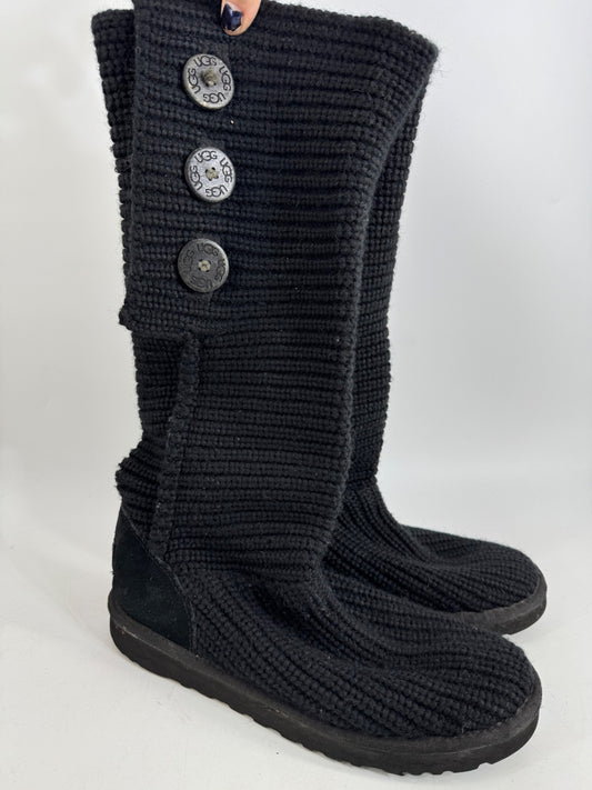 UGG Black Knitted Knee Length Boots