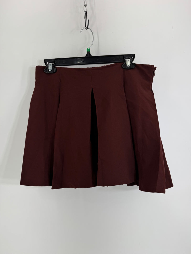 Mustard Seed Burgundy Pleated Skirt